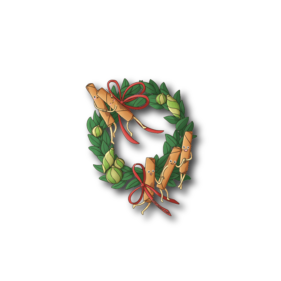 Lumpia Holiday Wreath (Sticker)